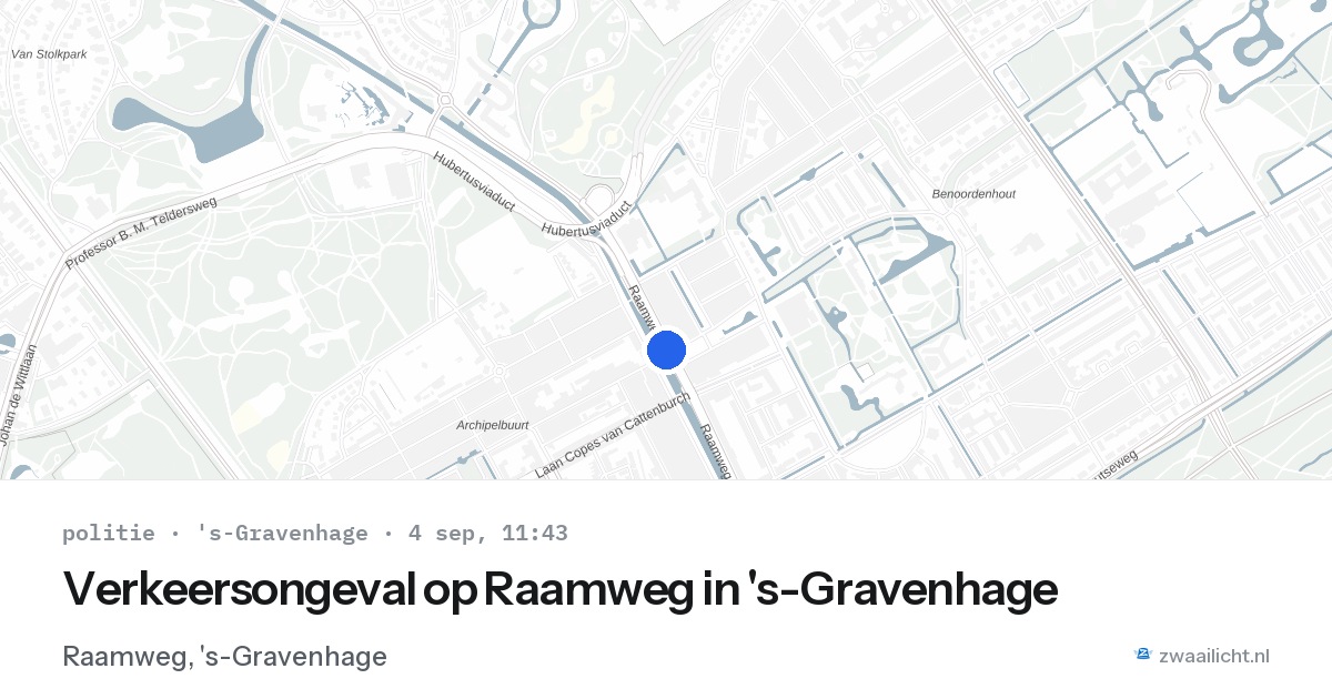 Verkeersongeval op Raamweg in 's-Gravenhage — 4 sep 2026
