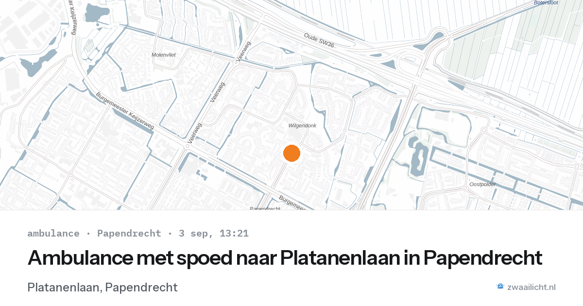 Ambulance met spoed naar Platanenlaan in Papendrecht — 3 sep 2026