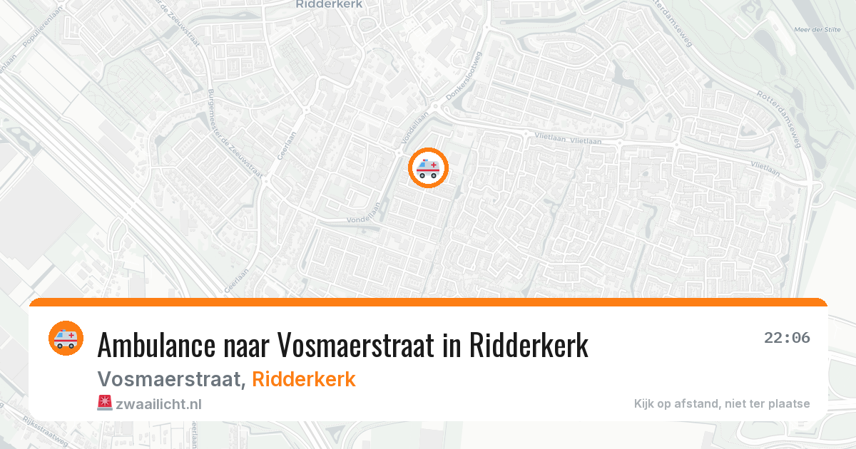 Ambulance naar Vosmaerstraat in Ridderkerk — 4 aug 2026