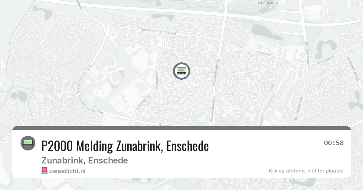 P2000 Melding Zunabrink, Enschede — 10 apr 2026