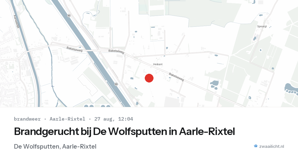 Brandgerucht bij De Wolfsputten in Aarle-Rixtel — 27 aug 2026