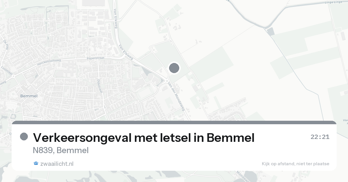 Verkeersongeval met letsel in Bemmel — 19 aug 2026