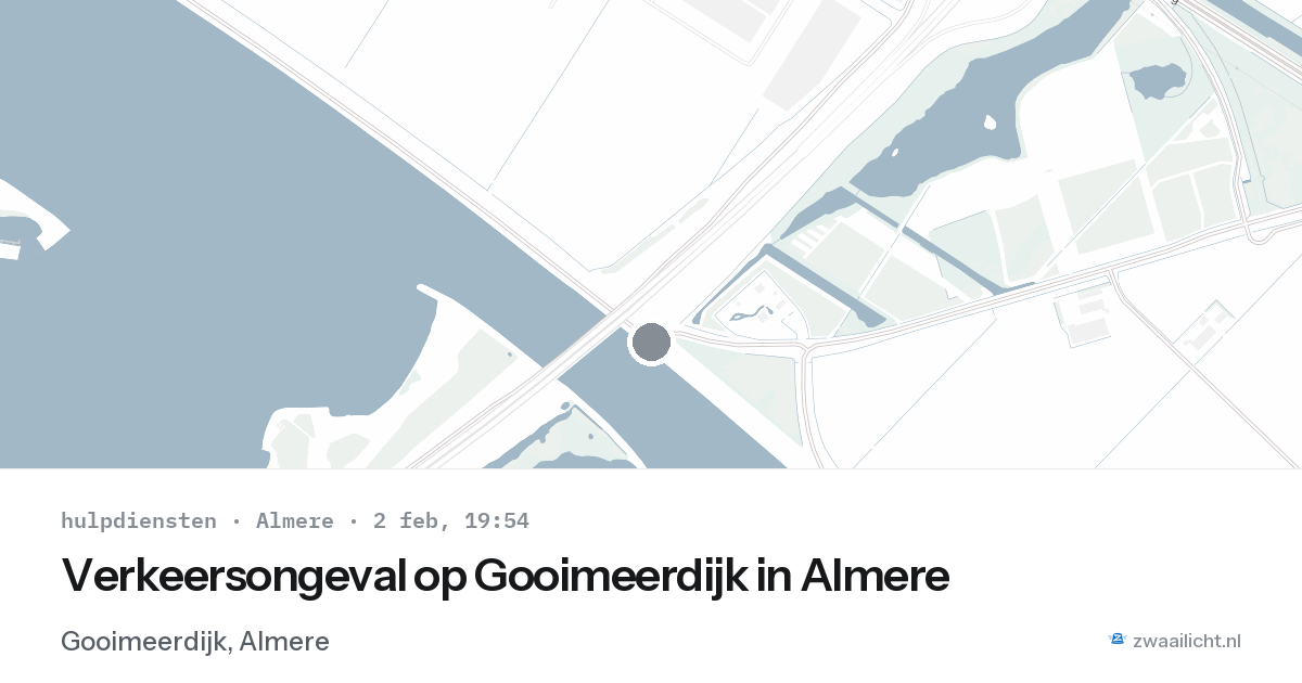 Verkeersongeval op Gooimeerdijk in Almere — 2 feb 2026