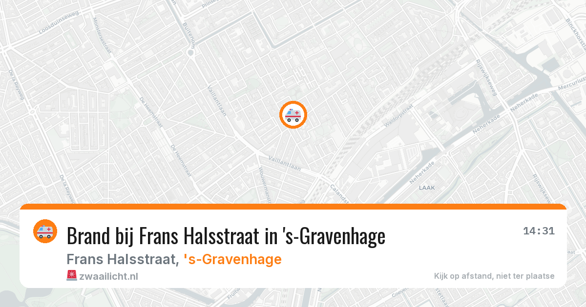 Brand bij Frans Halsstraat in 's-Gravenhage — 25 apr 2026