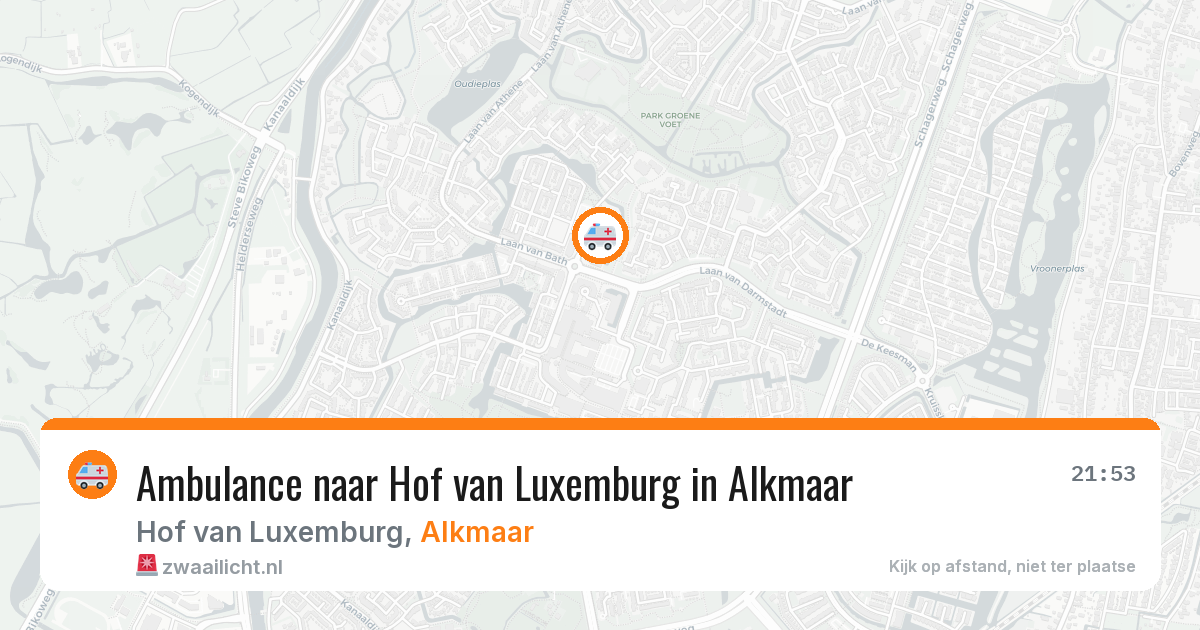 Ambulance naar Hof van Luxemburg in Alkmaar — 10 aug 2026