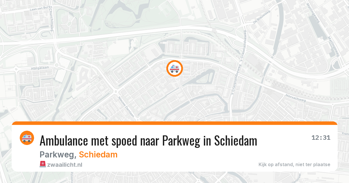 Ambulance met spoed naar Parkweg in Schiedam — 5 jul 2026