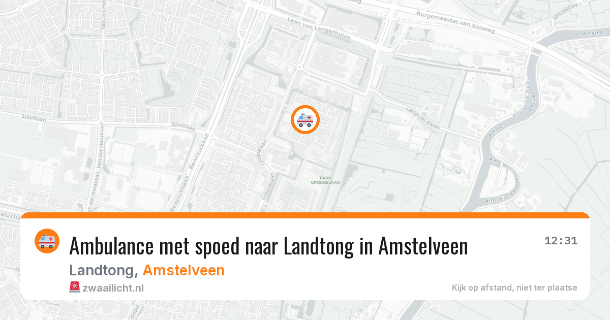 Ambulance met spoed naar Landtong in Amstelveen — 17 mrt 2026