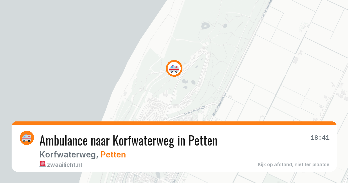 Ambulance naar Korfwaterweg in Petten — 26 mei 2026