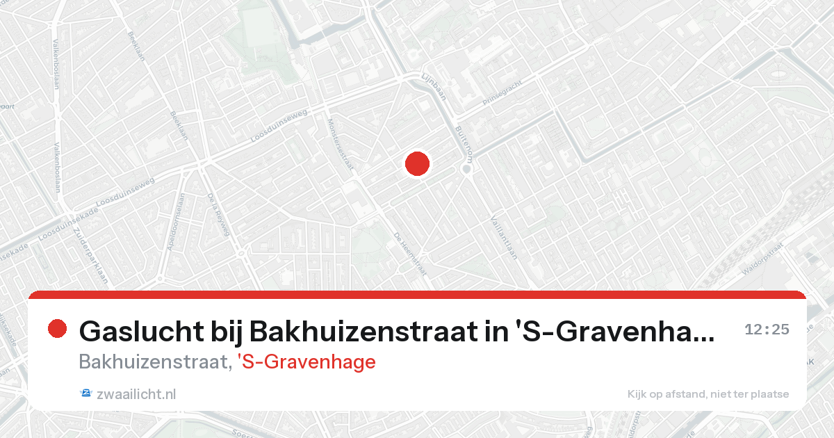 Gaslucht bij Bakhuizenstraat in 'S-Gravenhage — 23 aug 2026