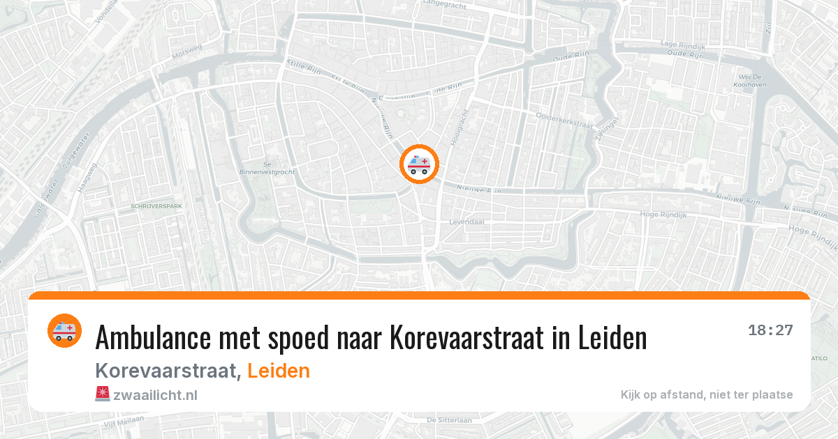 Ambulance met spoed naar Korevaarstraat in Leiden — 25 mei 2026