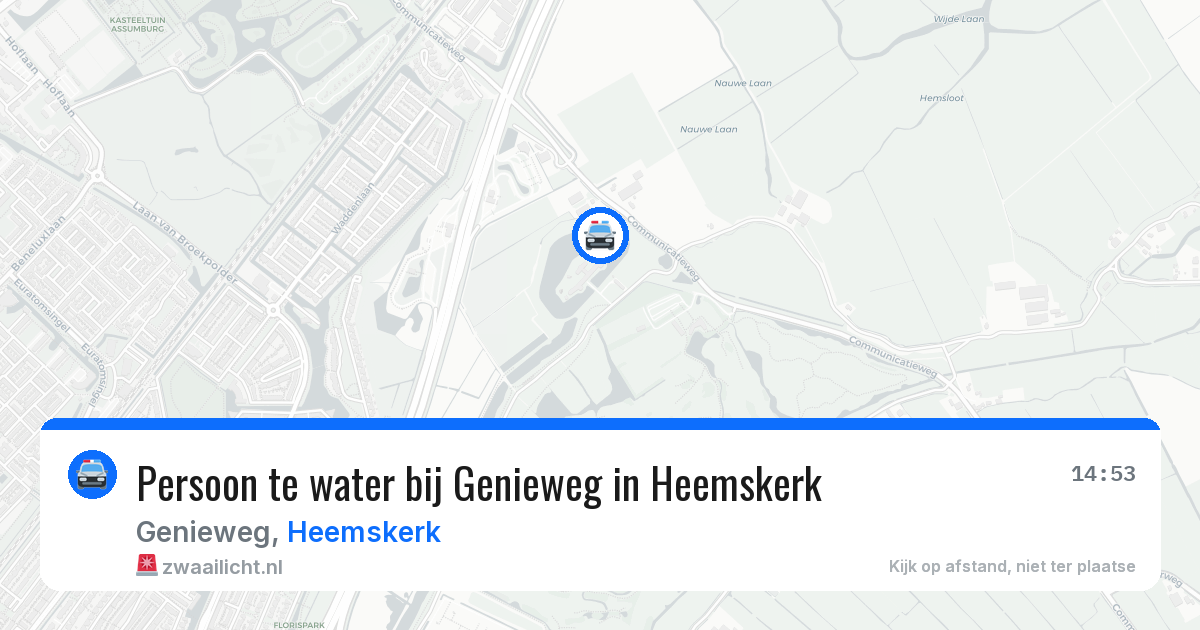 Persoon te water bij Genieweg in Heemskerk — 20 jun 2026