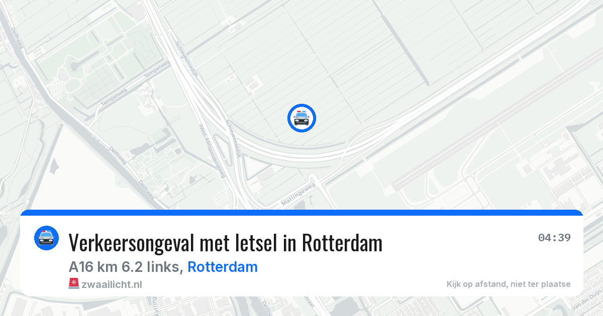 Verkeersongeval met letsel in Rotterdam — 13 aug 2026