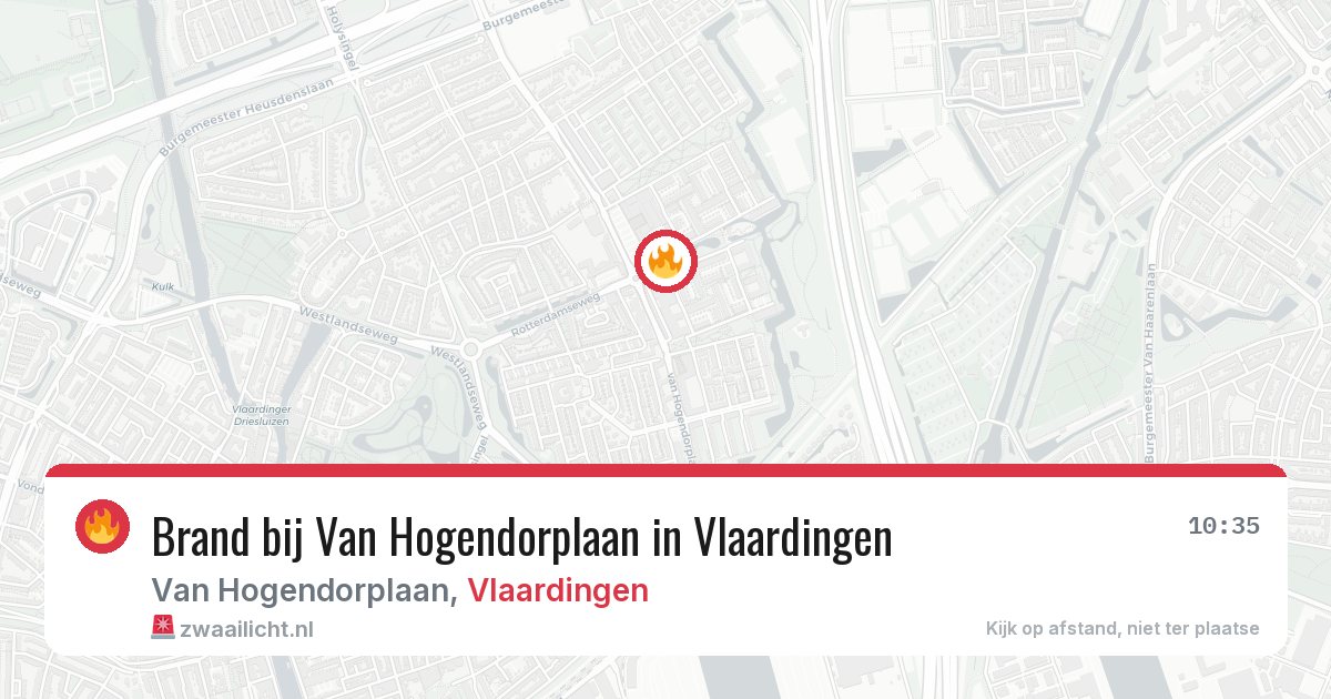 Brand bij Van Hogendorplaan in Vlaardingen — 9 aug 2026