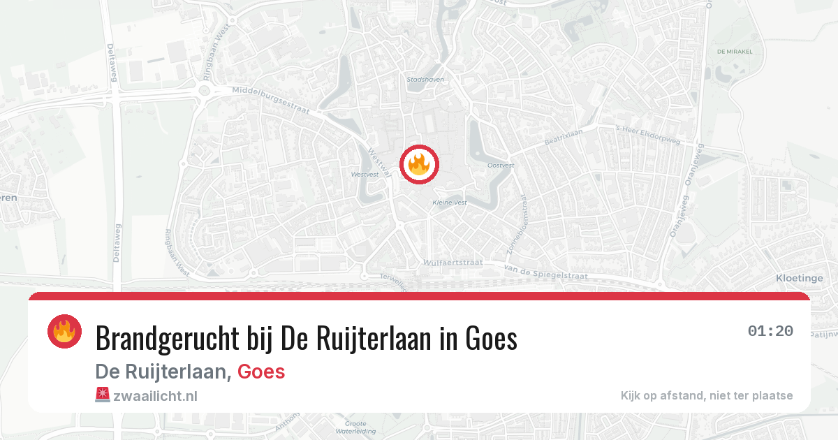 Brandgerucht bij De Ruijterlaan in Goes — 27 jun 2026