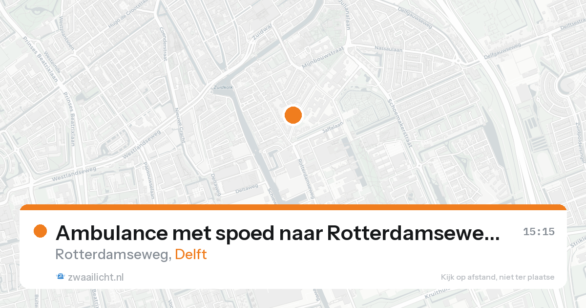 Ambulance met spoed naar Rotterdamseweg in Delft — 10 mei 2026