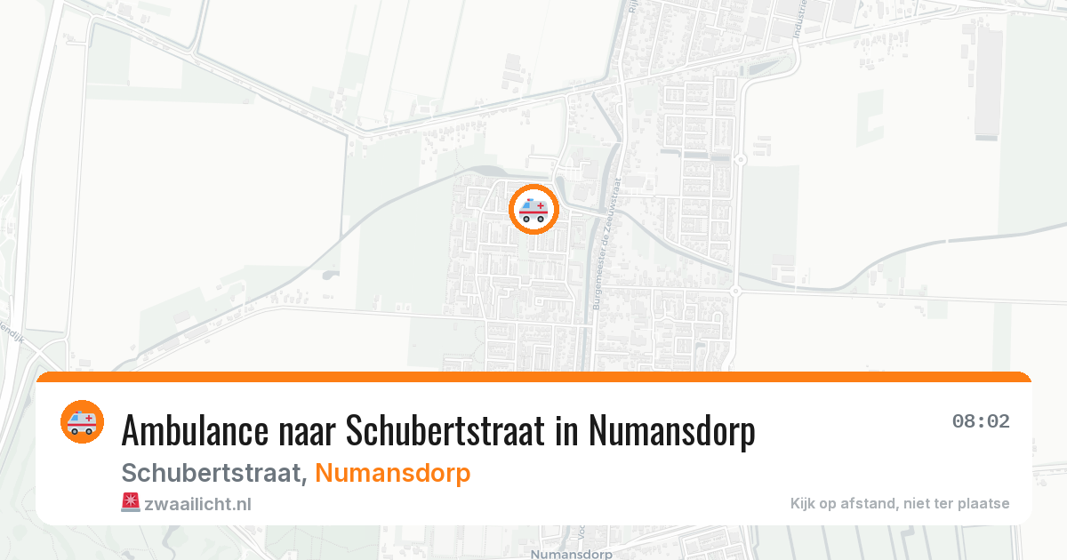Ambulance naar Schubertstraat in Numansdorp — 4 aug 2026