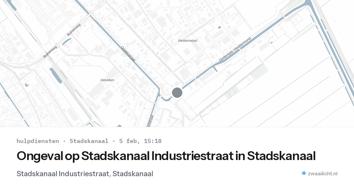 Ongeval op Stadskanaal Industriestraat in Stadskanaal — 5 feb 2026