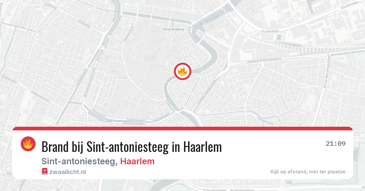 Brand bij Sint-antoniesteeg in Haarlem — 20 jul 2026