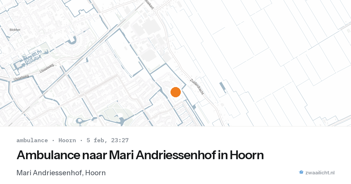Ambulance naar Mari Andriessenhof in Hoorn — 5 feb 2026