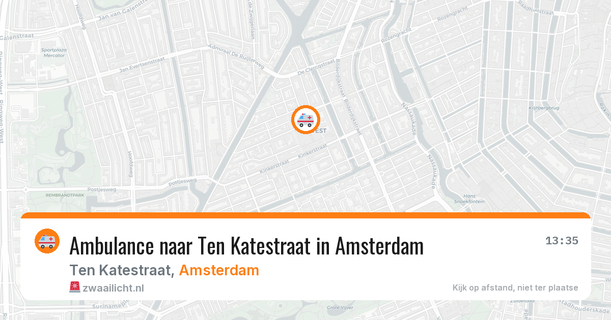 Ambulance naar Ten Katestraat in Amsterdam — 8 mei 2026