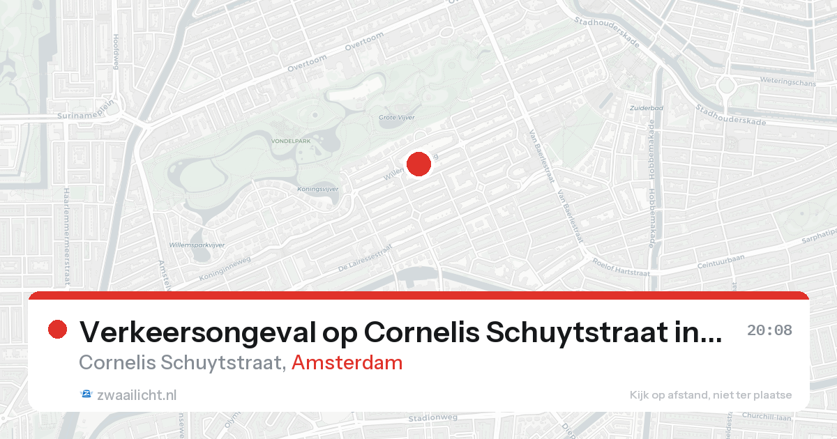 Verkeersongeval op Cornelis Schuytstraat in Amsterdam — 21 aug 2026