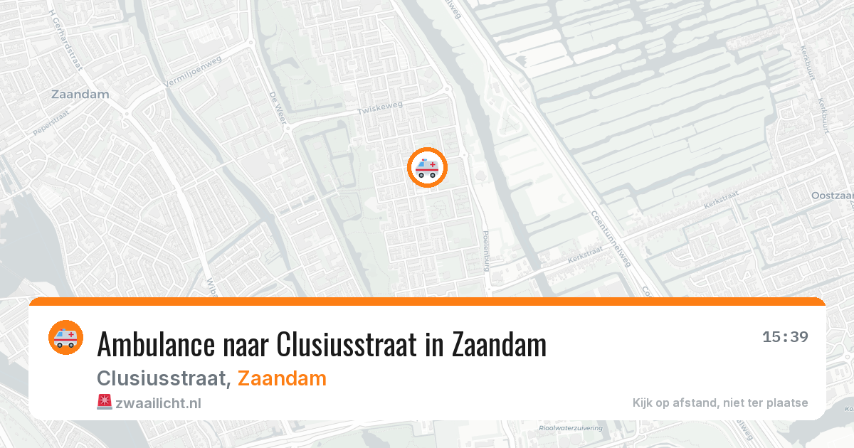 Ambulance naar Clusiusstraat in Zaandam — 14 aug 2026