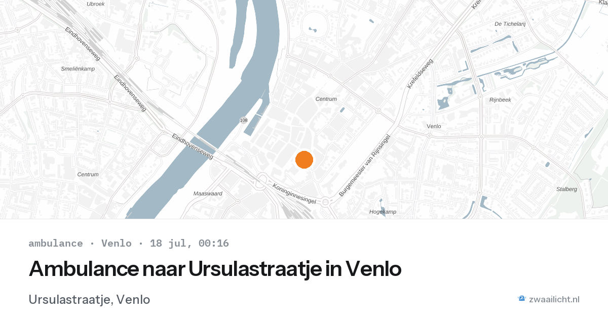 Ambulance naar Ursulastraatje in Venlo — 17 jul 2026