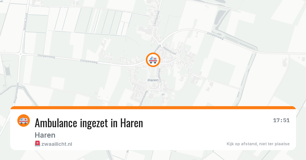 Ambulance ingezet in Haren — 6 jul 2026 | 🚨 Zwaailicht.nl