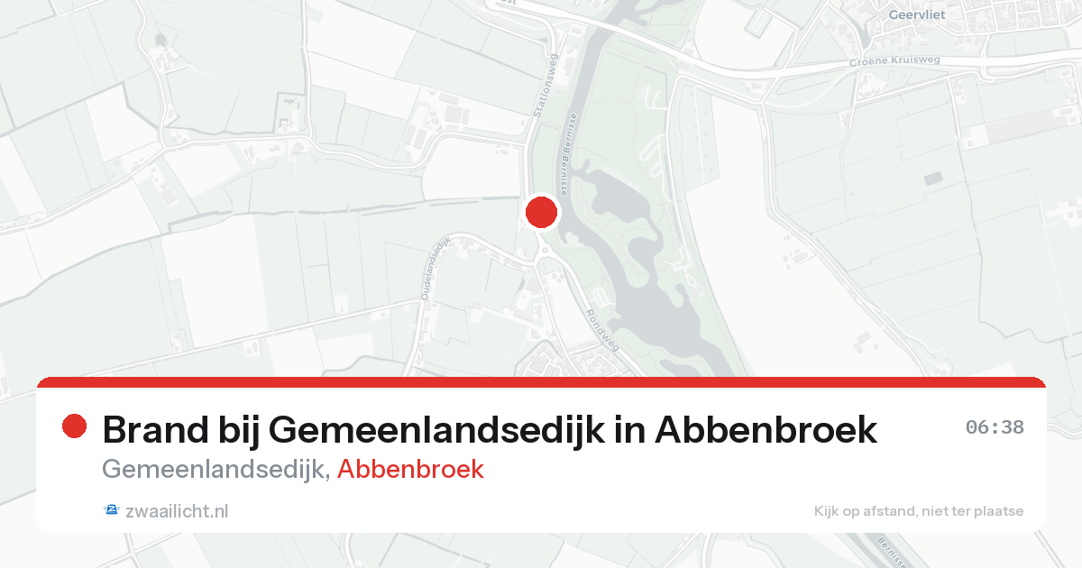 Brand bij Gemeenlandsedijk in Abbenbroek — 19 aug 2026