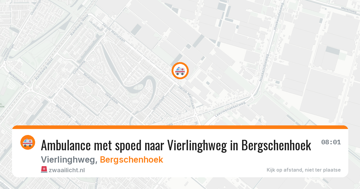Ambulance met spoed naar Vierlinghweg in Bergschenhoek — 9 aug 2026