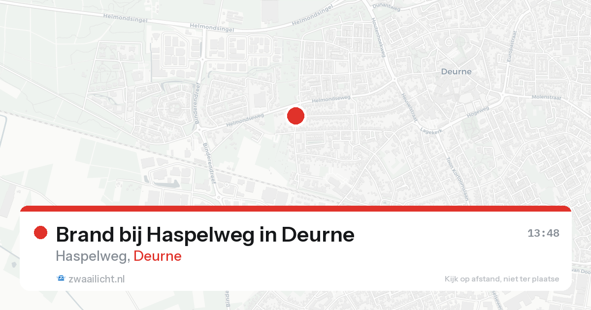 Brand bij Haspelweg in Deurne — 18 aug 2026