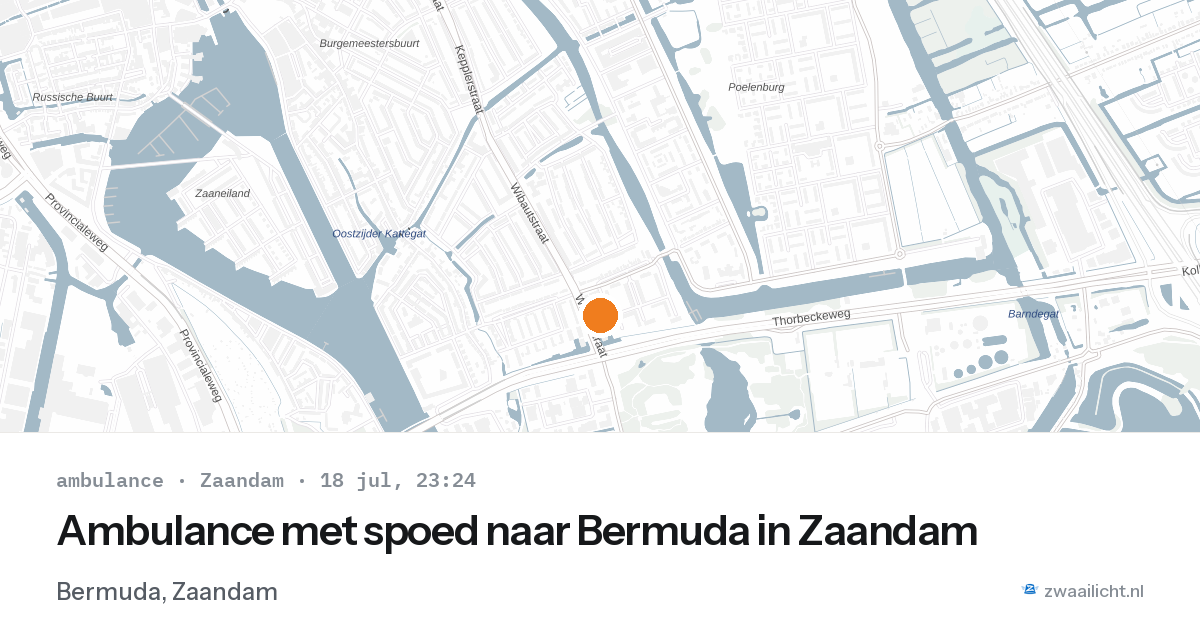 Ambulance met spoed naar Bermuda in Zaandam — 18 jul 2026