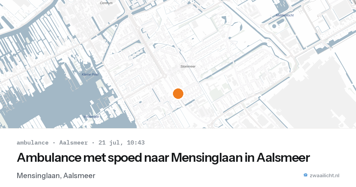 Ambulance met spoed naar Mensinglaan in Aalsmeer — 21 jul 2026
