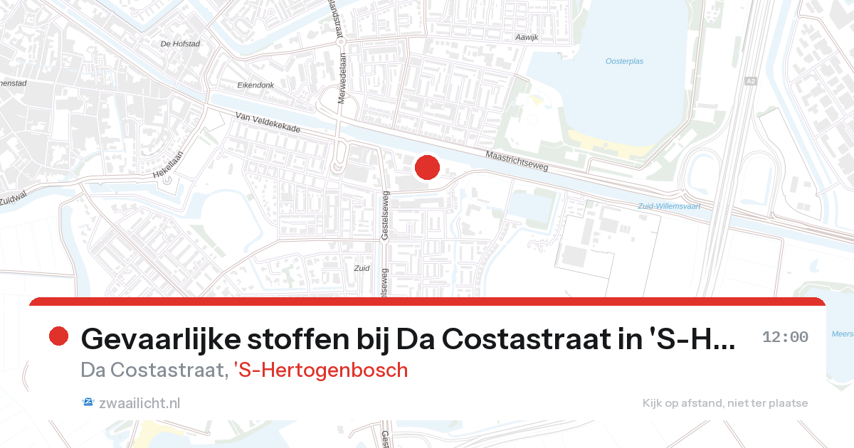 Gevaarlijke stoffen bij Da Costastraat in 'S-Hertogenbosch — 25 aug 2026