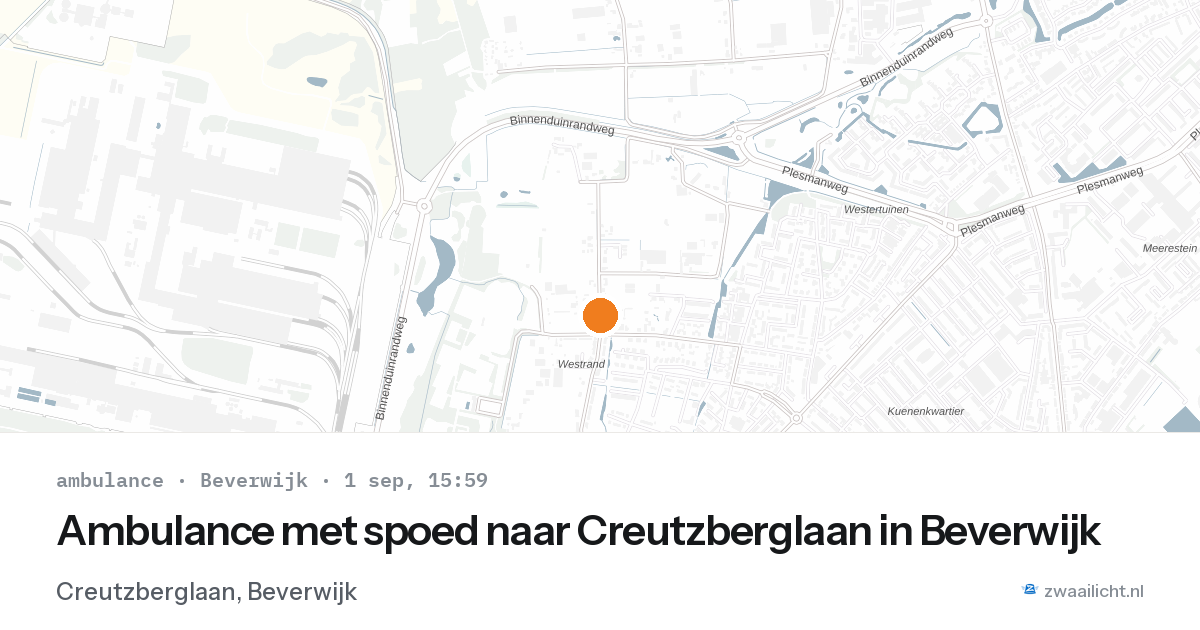 Ambulance met spoed naar Creutzberglaan in Beverwijk — 1 sep 2026