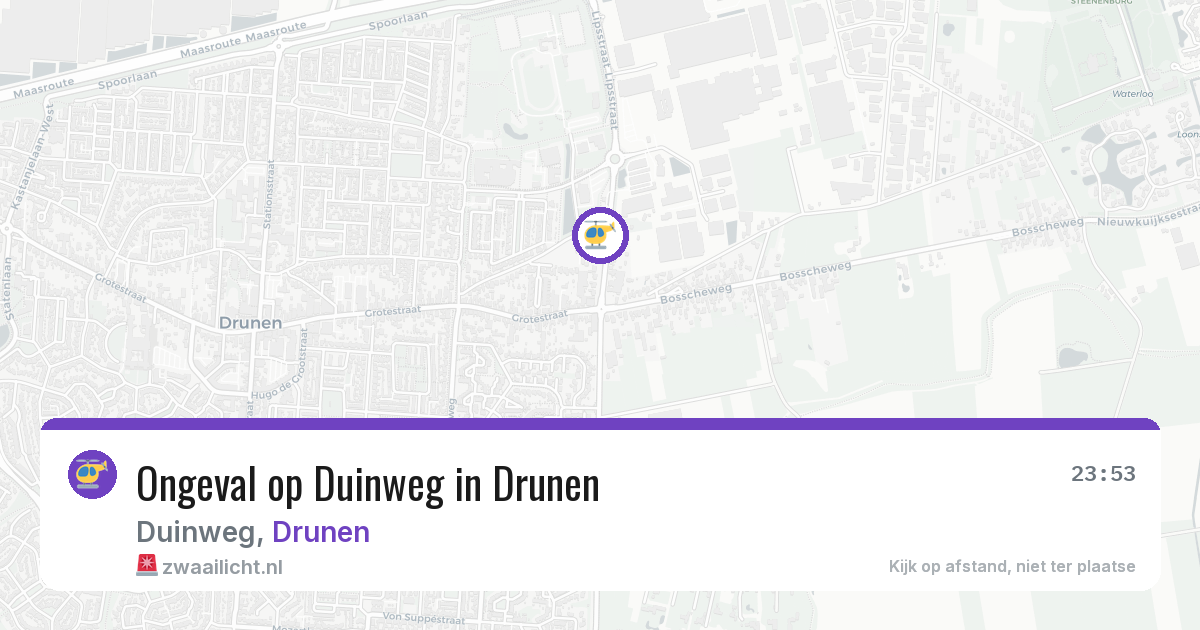 Ongeval op Duinweg in Drunen — 20 jun 2026