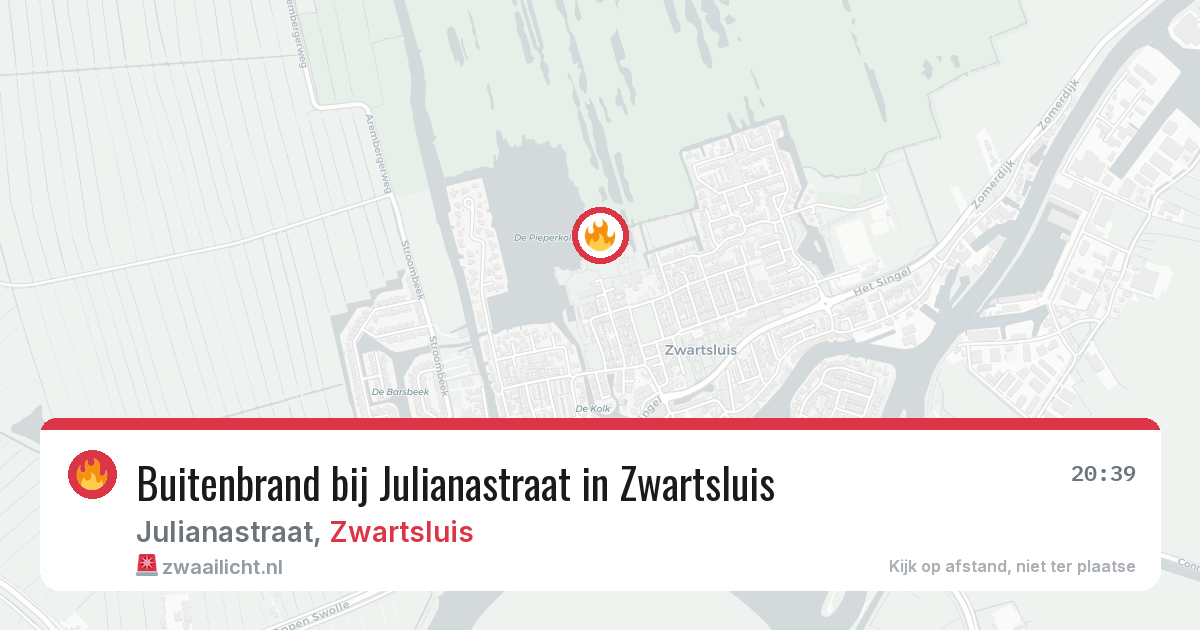 Buitenbrand bij Julianastraat in Zwartsluis — 8 aug 2026