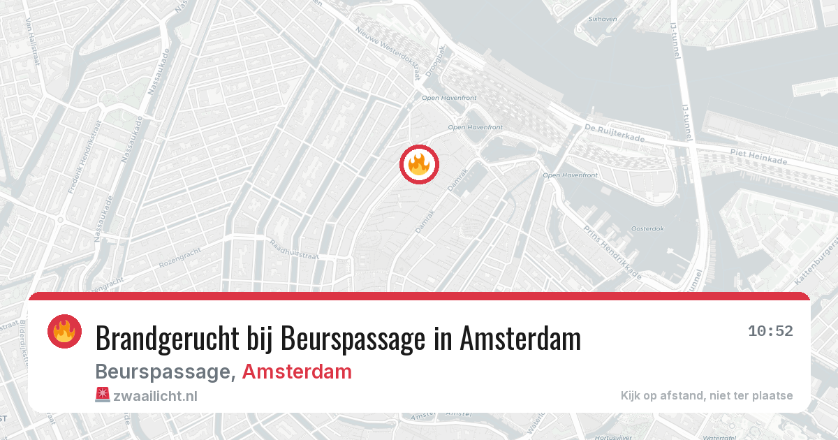 Brandgerucht bij Beurspassage in Amsterdam — 7 aug 2026