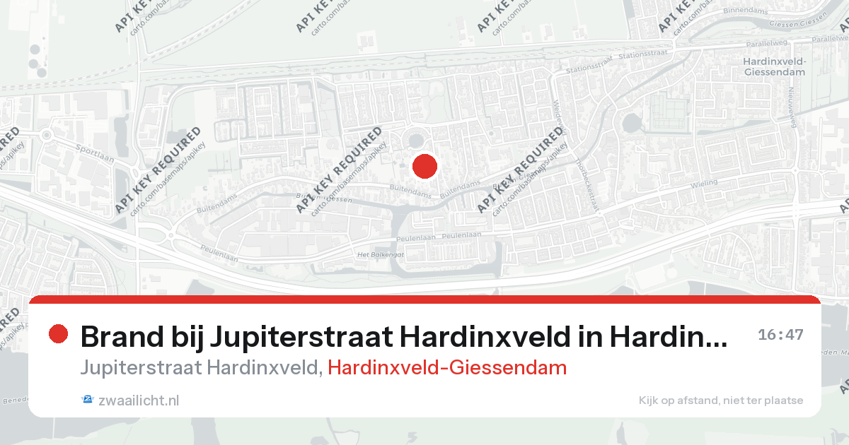 Brand bij Jupiterstraat Hardinxveld in Hardinxveld-Giessendam — 26 aug 2026