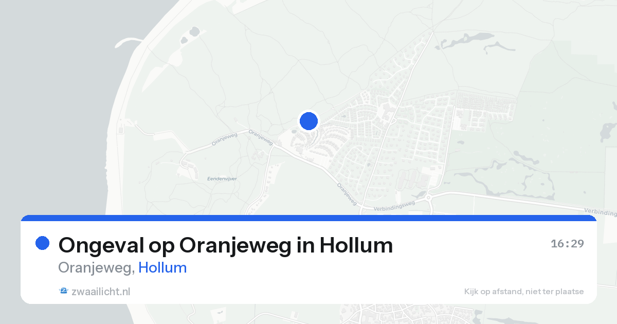 Ongeval op Oranjeweg in Hollum — 25 aug 2026