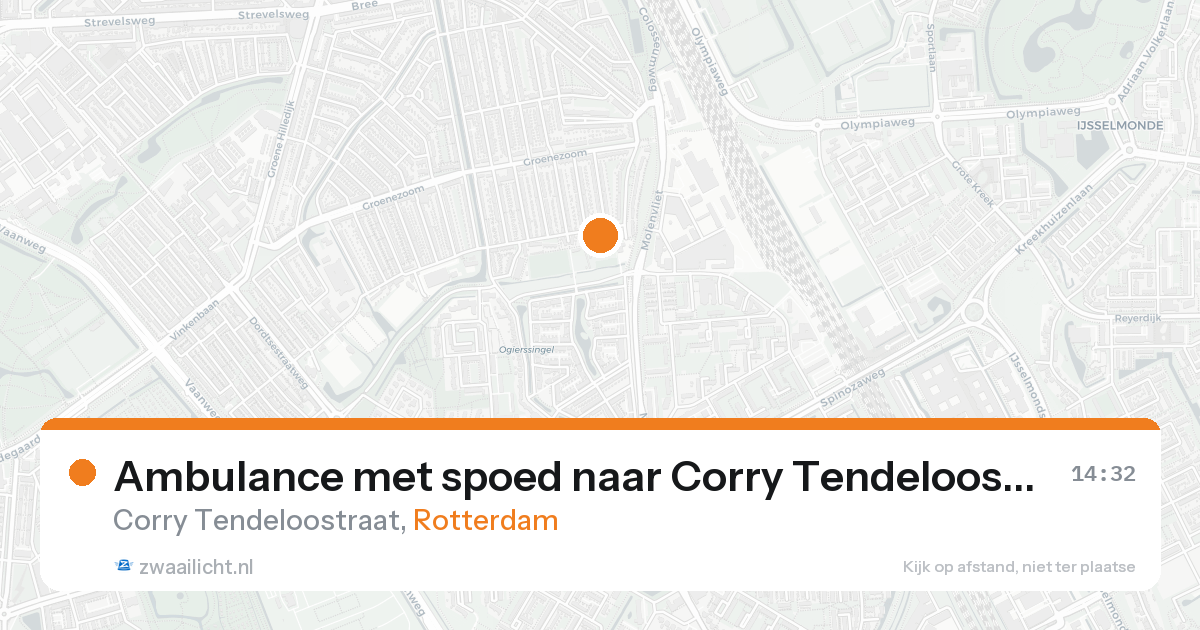 Ambulance met spoed naar Corry Tendeloostraat in Rotterdam — 19 aug 2026