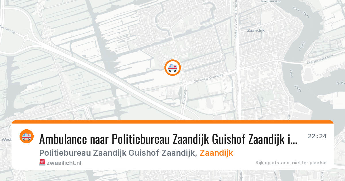 Ambulance naar Politiebureau Zaandijk Guishof Zaandijk in Zaandijk — 2 aug 2026