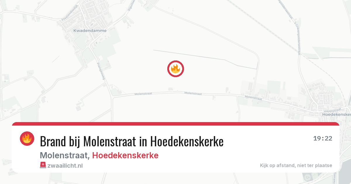 Brand bij Molenstraat in Hoedekenskerke — 30 mrt 2026