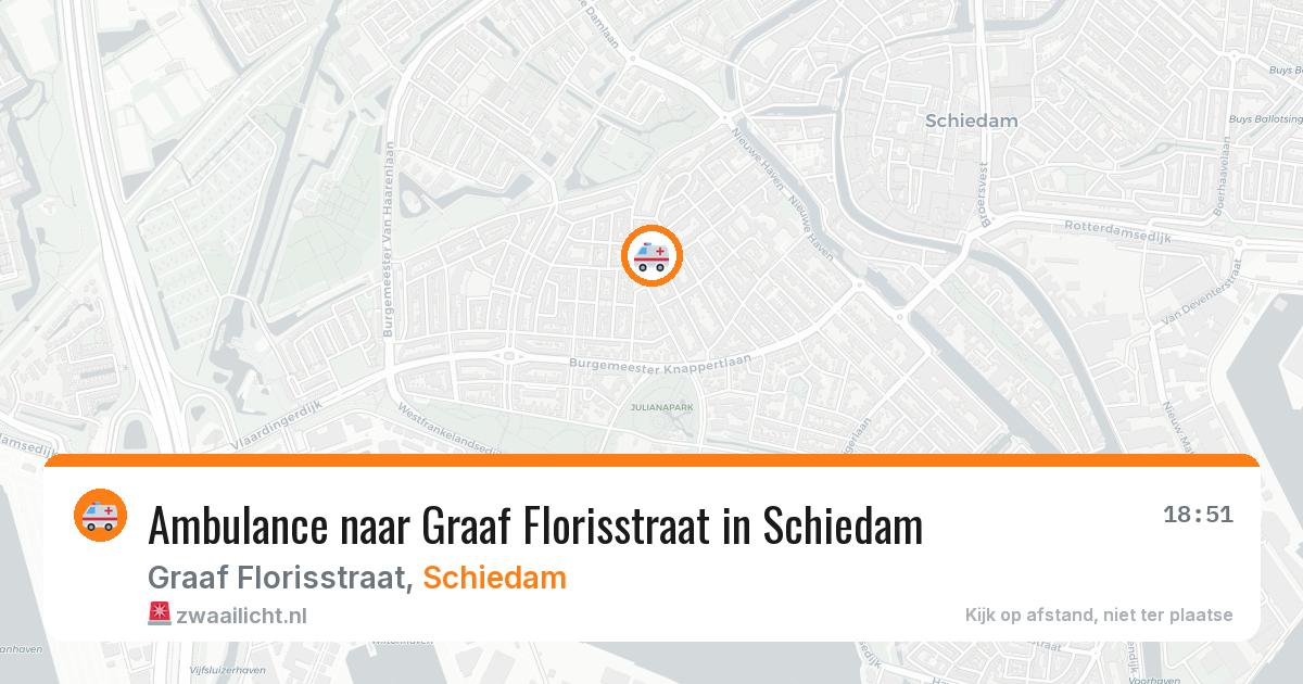 Ambulance naar Graaf Florisstraat in Schiedam — 19 jun 2026