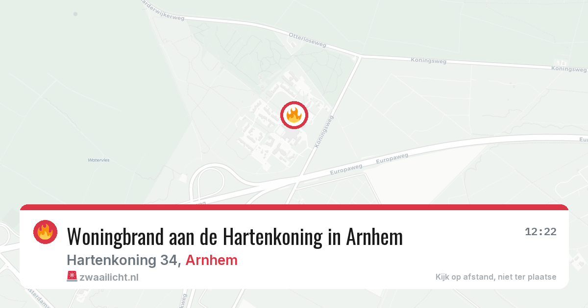 Woningbrand aan de Hartenkoning in Arnhem — 12 jun 2026