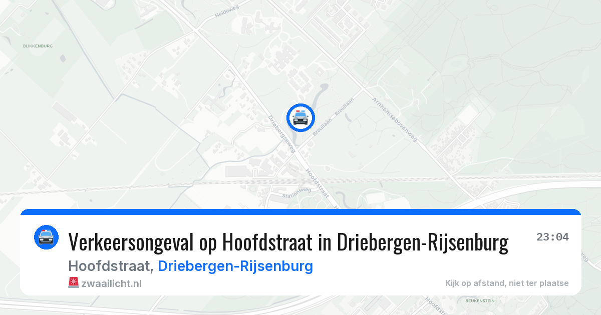 Verkeersongeval op Hoofdstraat in Driebergen-Rijsenburg — 1 aug 2026