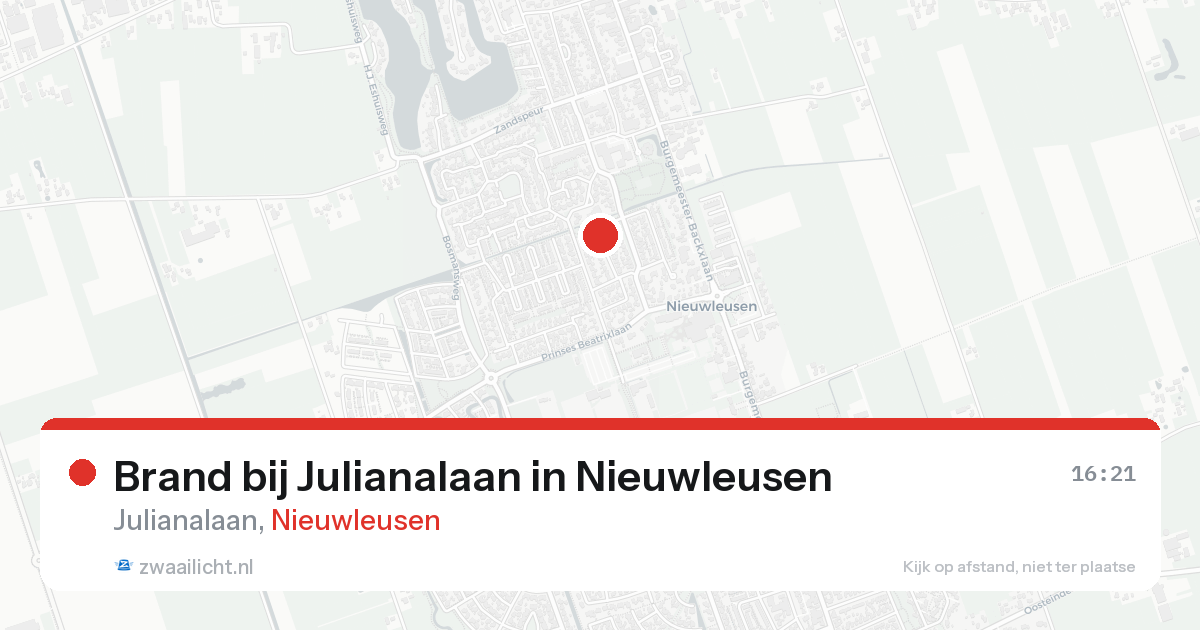Brand bij Julianalaan in Nieuwleusen — 14 aug 2026