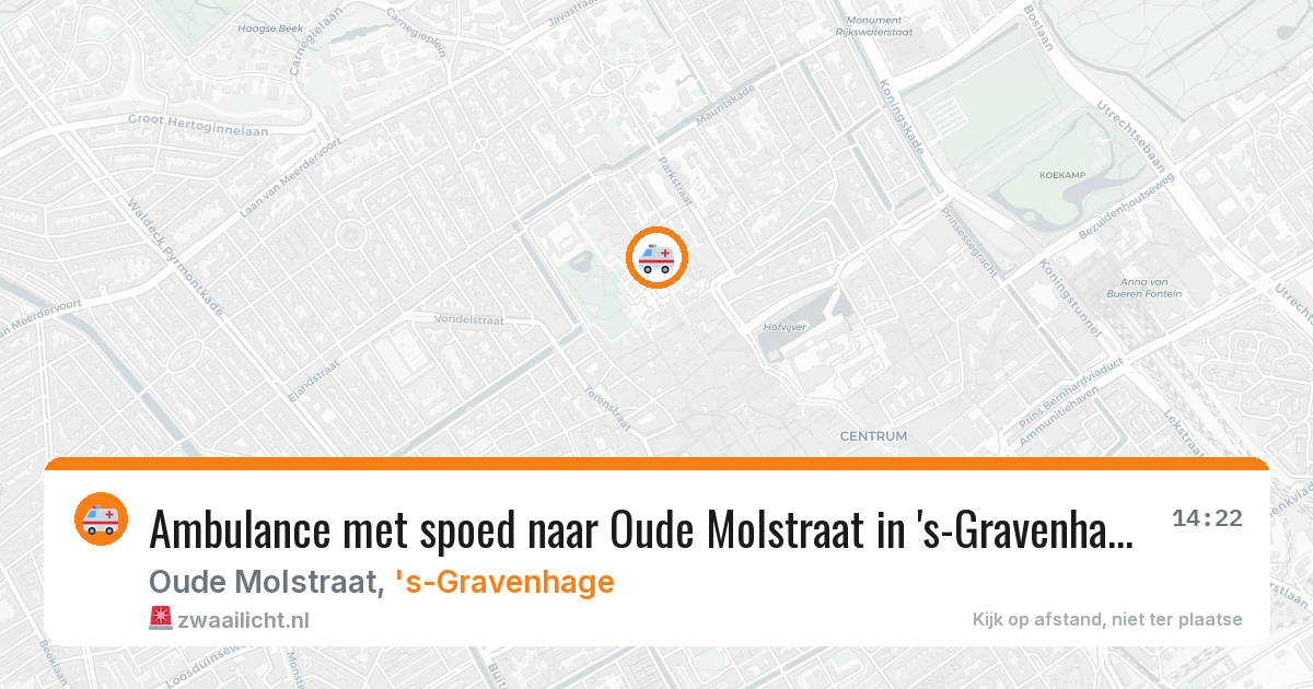 Ambulance met spoed naar Oude Molstraat in 's-Gravenhage — 13 mrt 2026