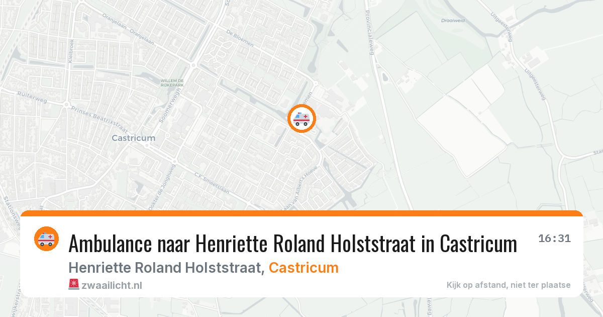Ambulance naar Henriette Roland Holststraat in Castricum — 13 aug 2026