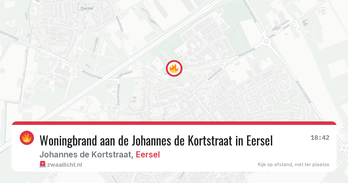 Woningbrand aan de Johannes de Kortstraat in Eersel — 5 apr 2026